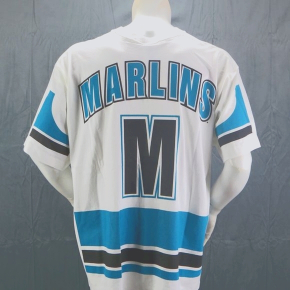 Florida Marlins Shirt (VTG) - Big Logo Print by Pro Player - Men's XL (NWT) - Picture 6 of 11